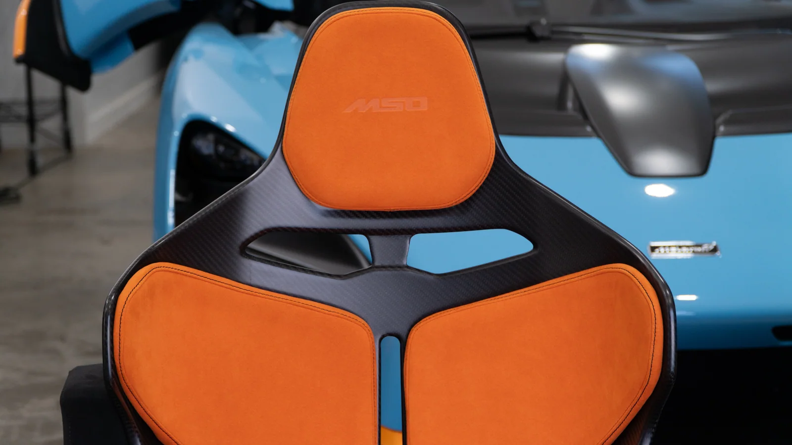 McLaren Senna interior retrimmed in McLaren Orange Alcantara — photograph 2