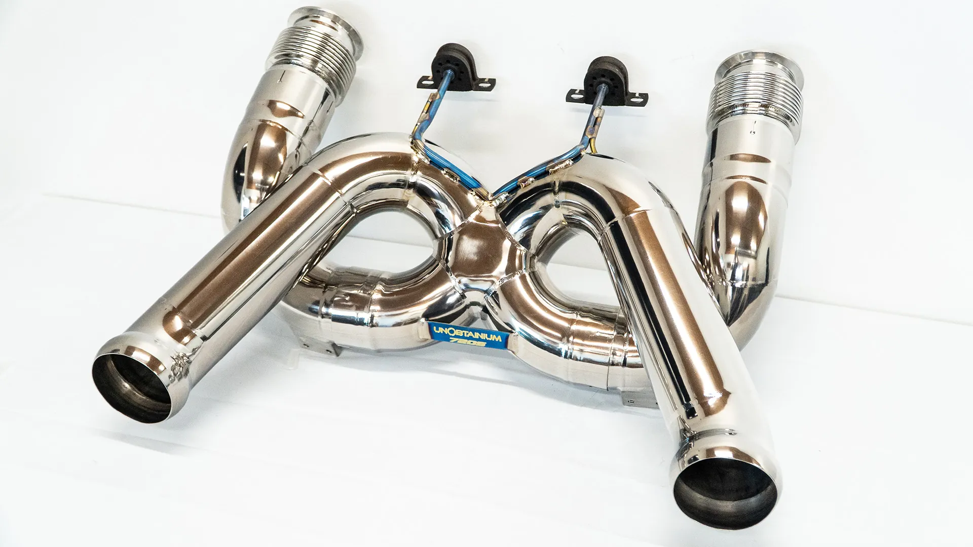 Unobtanium 3-inch titanium X-pipe system for the McLaren 720S