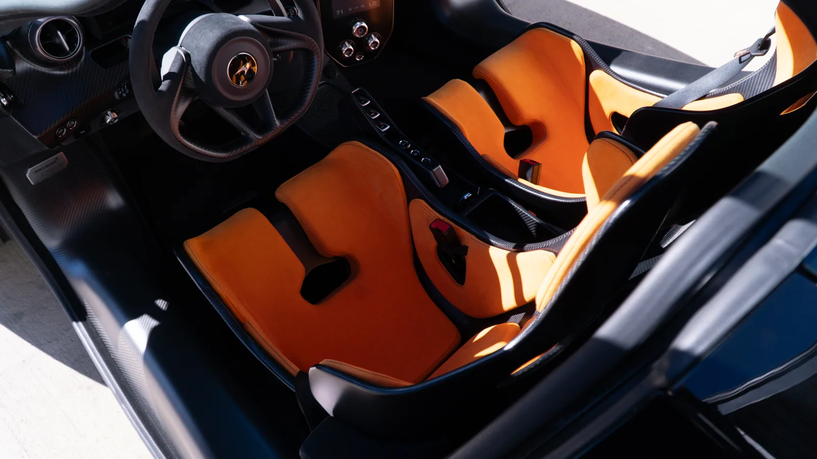 McLaren Senna interior retrimmed in McLaren Orange Alcantara — photograph 7