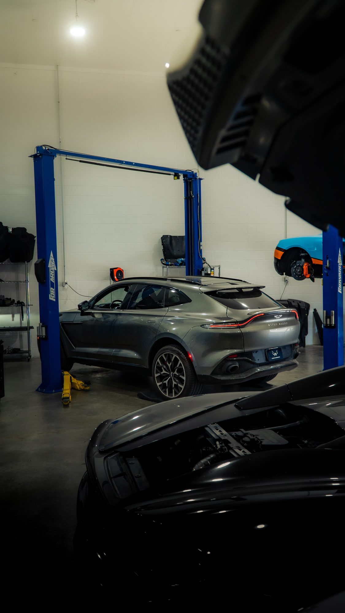 Aston Martin DBX in for service at March Motorsports