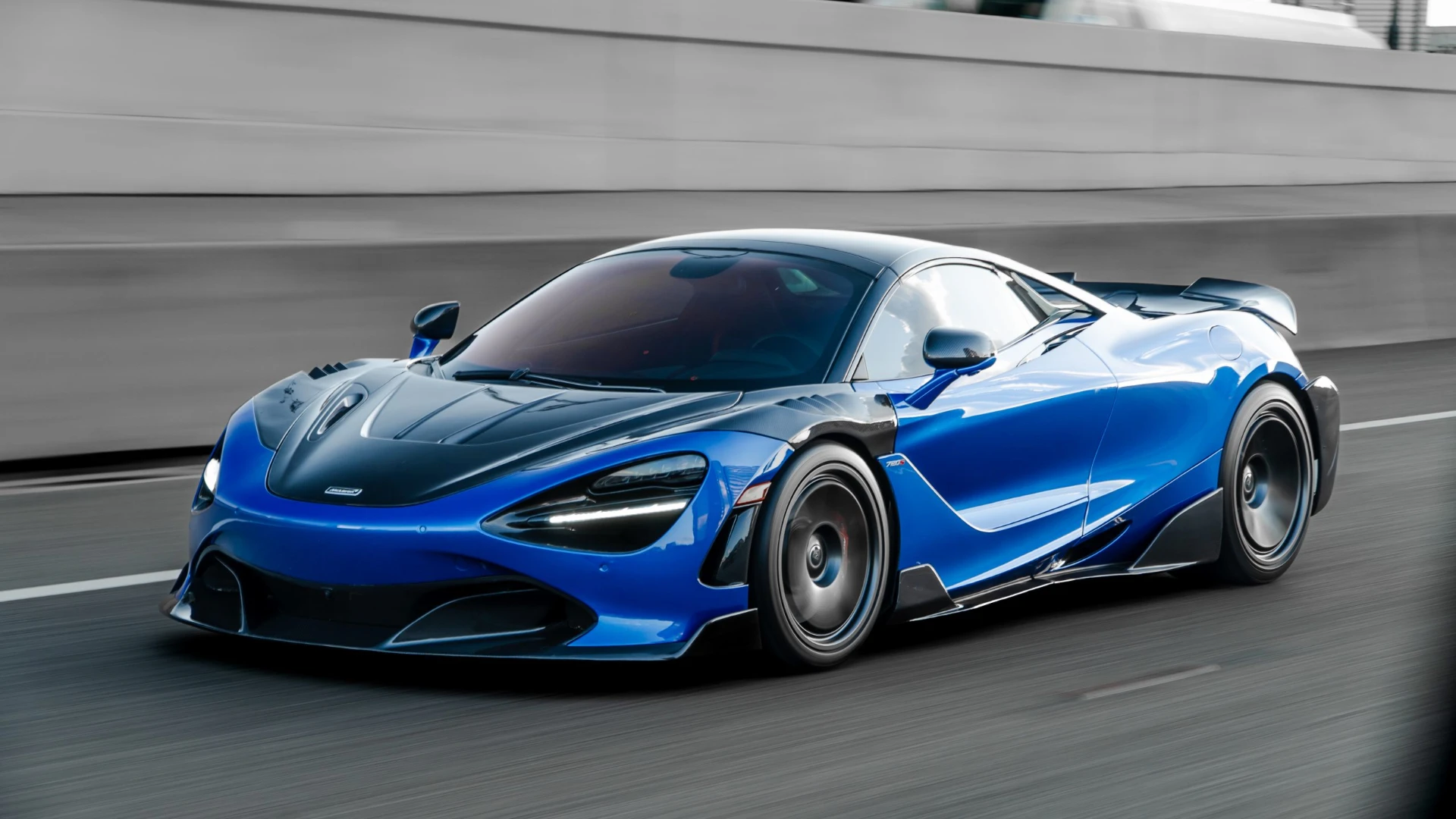 McLaren 720S with carbon fiber aero on the road