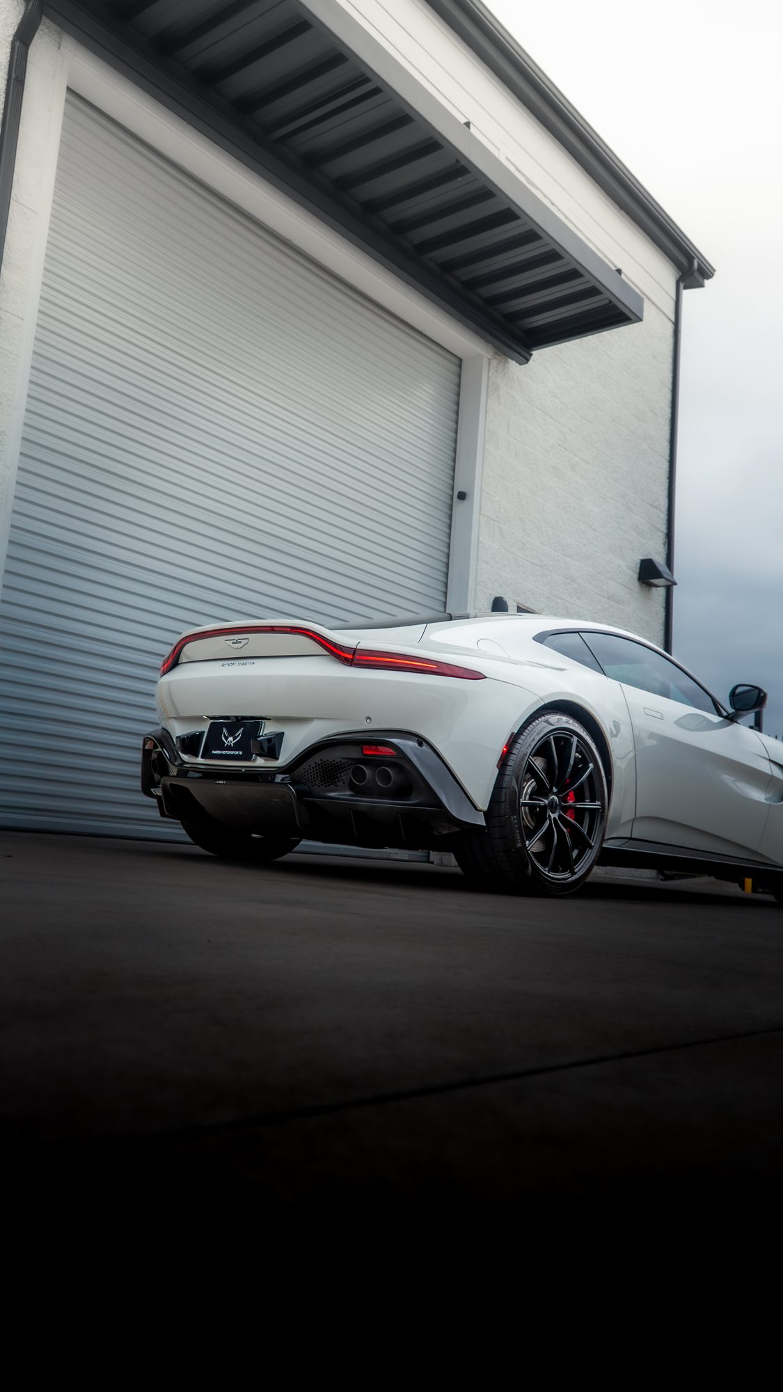 White Aston Martin Vantage at March Motorsports