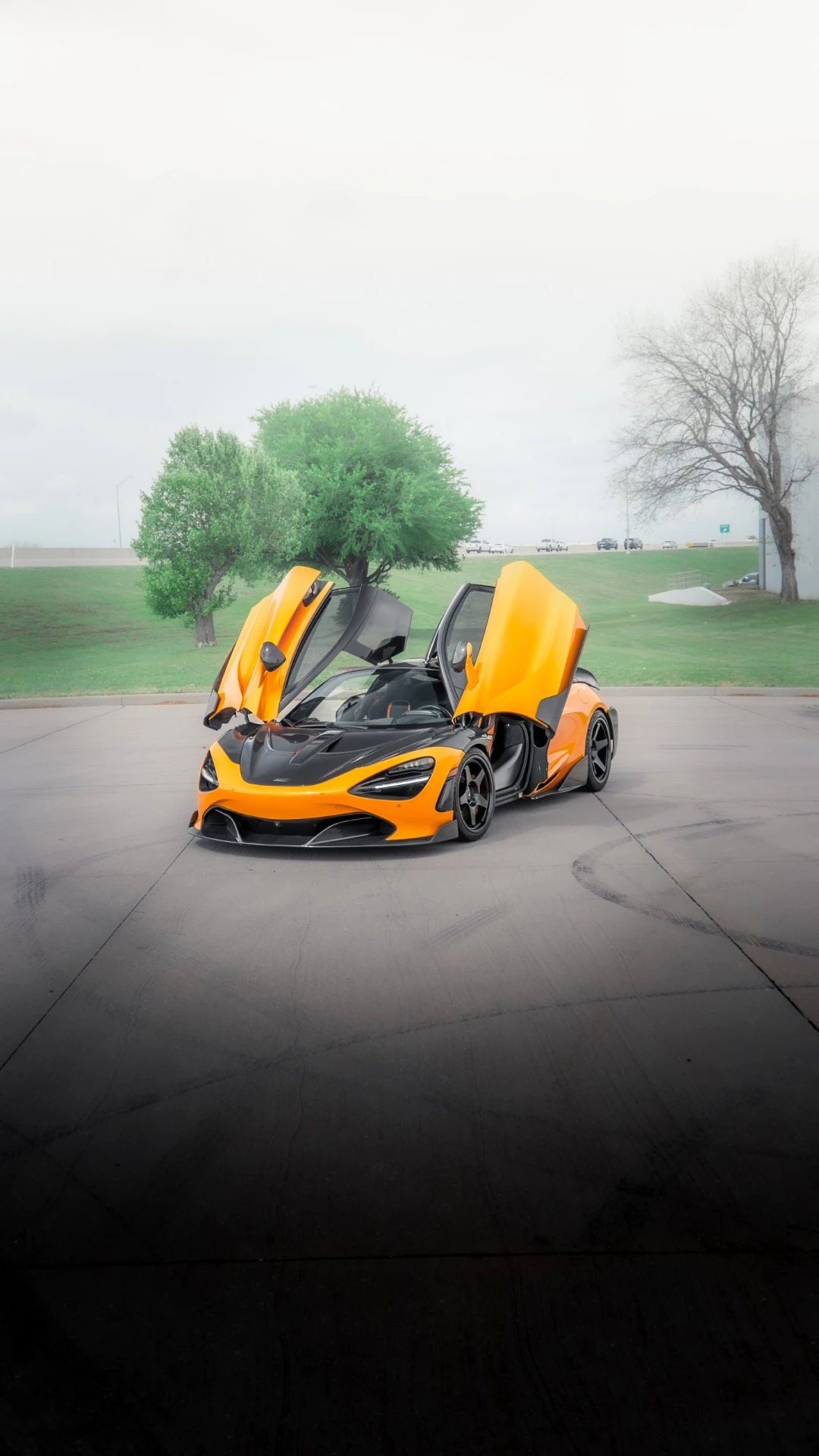 A McLaren 720S with its dihedral doors open