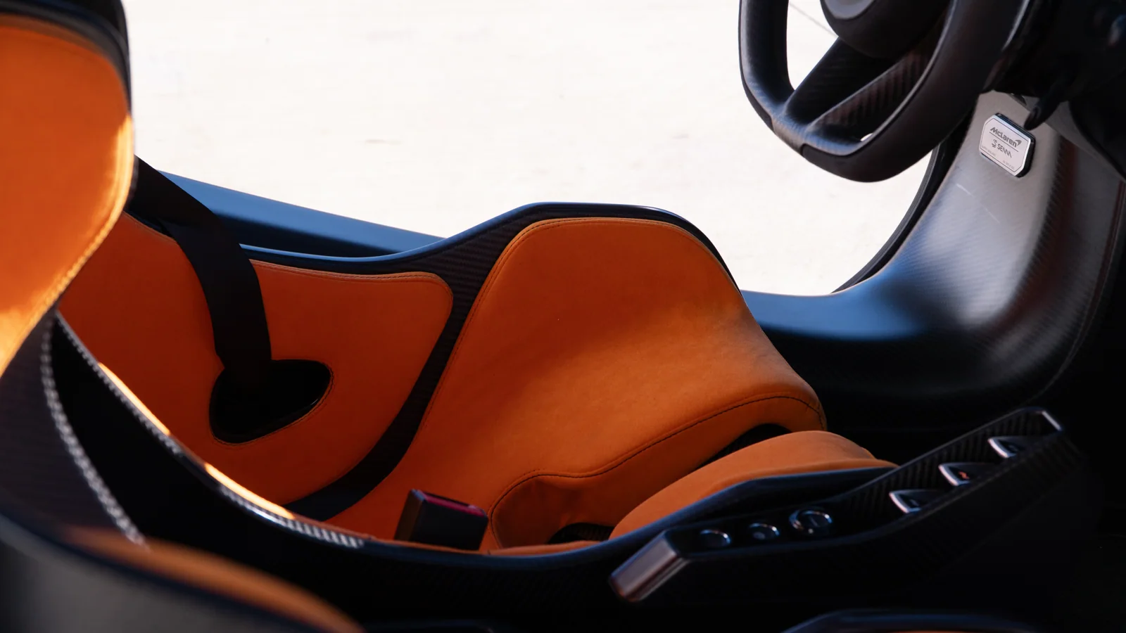 McLaren Senna interior retrimmed in McLaren Orange Alcantara — photograph 9