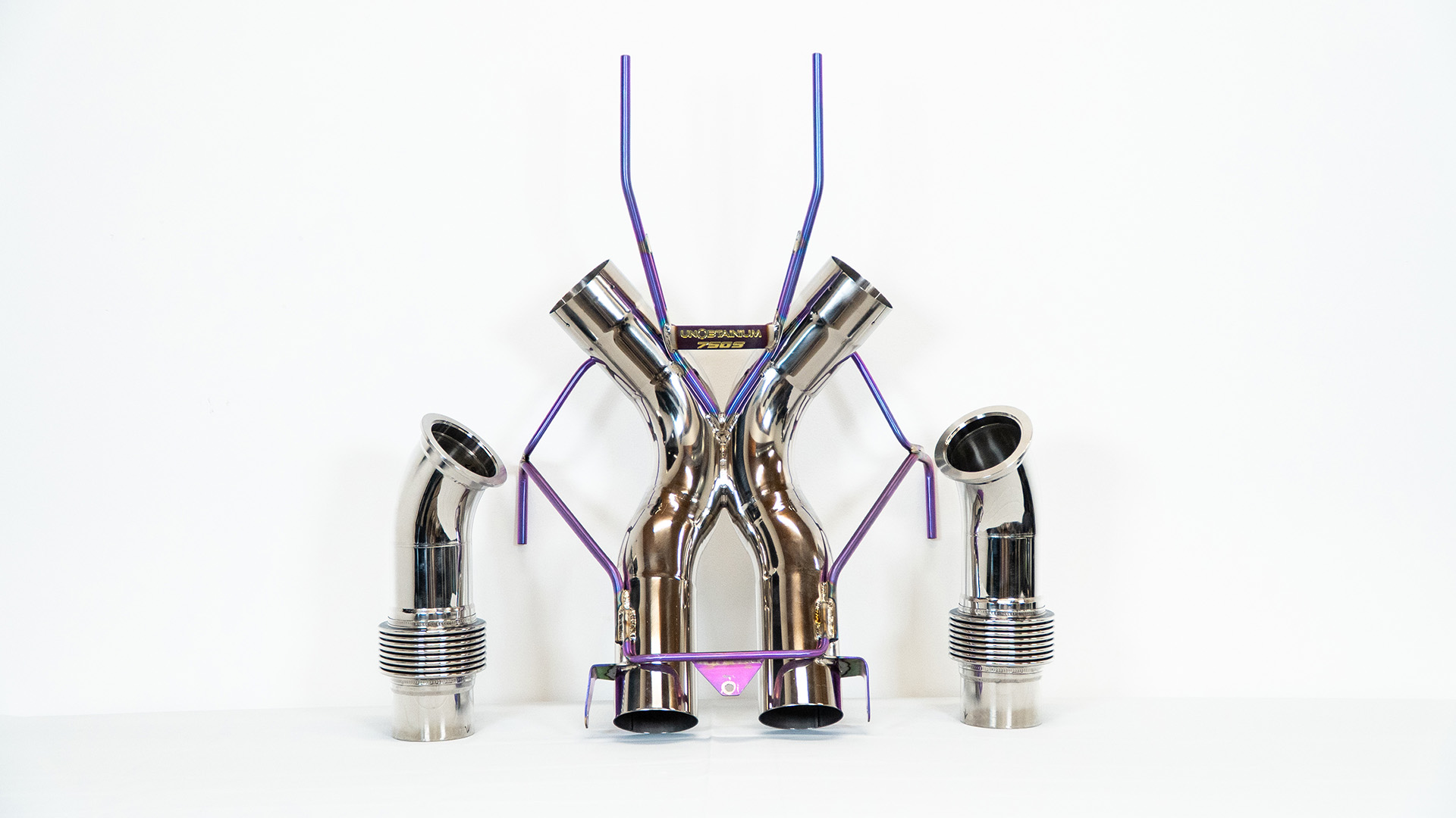 Unobtanium titanium X-pipe system for the McLaren 750S