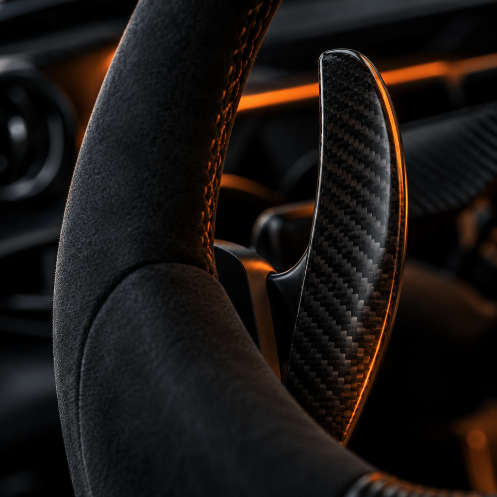McLaren cockpit detail — the cabin the factory speakers struggle to fill